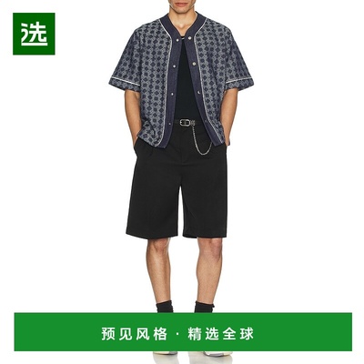 1h可退 香港直邮AMIRI 男士 MA Quad 牛仔棒球衬衫 AMDNIR1042