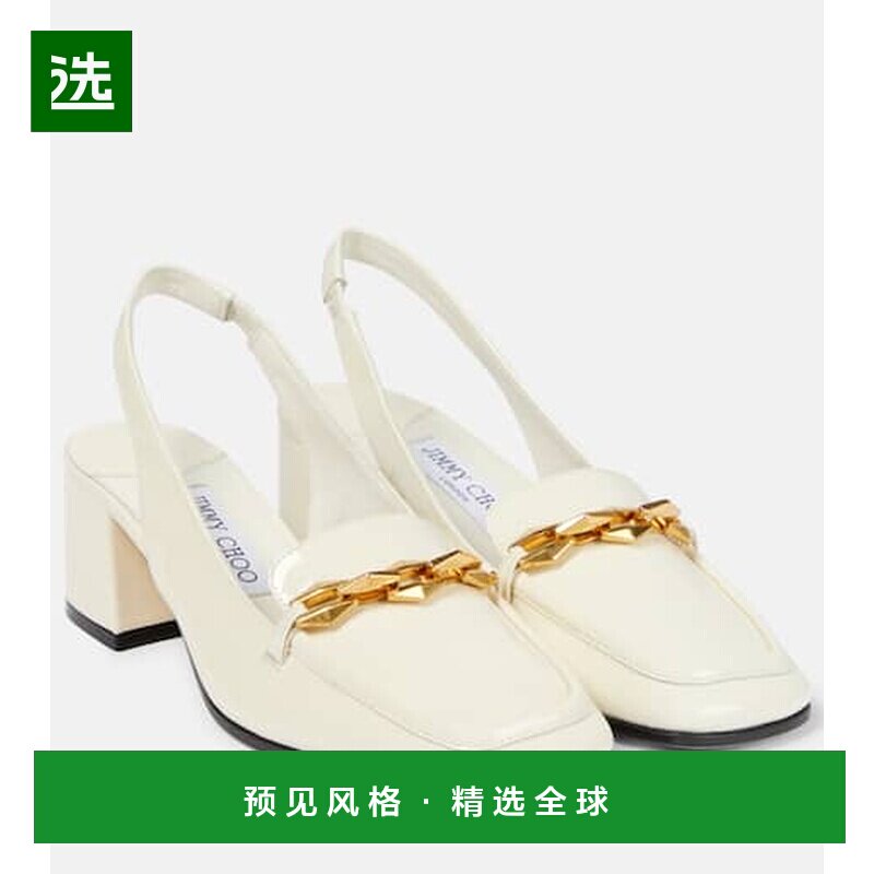 香港直邮Jimmy Choo 周仰杰 女士 Diamond Tilda 45 漆皮露跟浅口