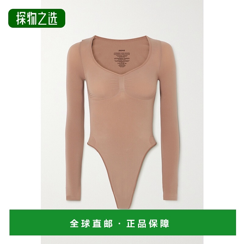 1h可退 香港直邮SKIMS 女士 Sculpt Thong - Sienna 无缝长袖连体