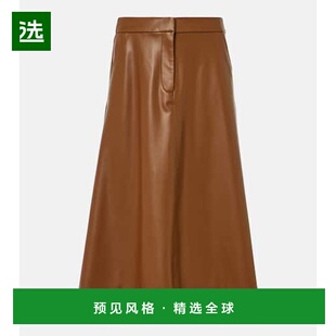 1h可退 香港直邮VERONICA BEARD 女士 Louise 仿皮中长半身裙