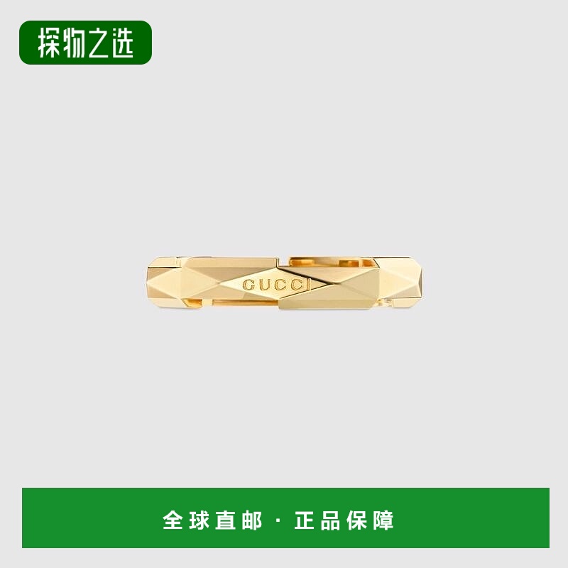 自营欧洲直邮Gucci古驰Link to Love系列女士18k 黄金镶嵌戒指