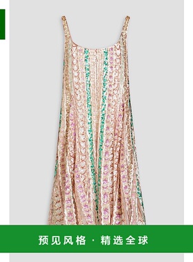 香港直邮Valentino 华伦天奴 女士 珠片薄纱迷你连衣裙 B3VAED51E