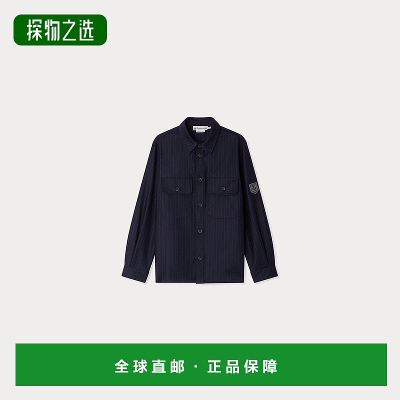 欧洲直邮Bonpoint小樱桃 Gustave蓝色羊毛衬衫