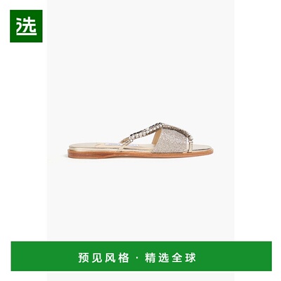 1h可退 香港直邮Jimmy Choo 周仰杰 女士 Aadi 精饰亮片编织凉鞋