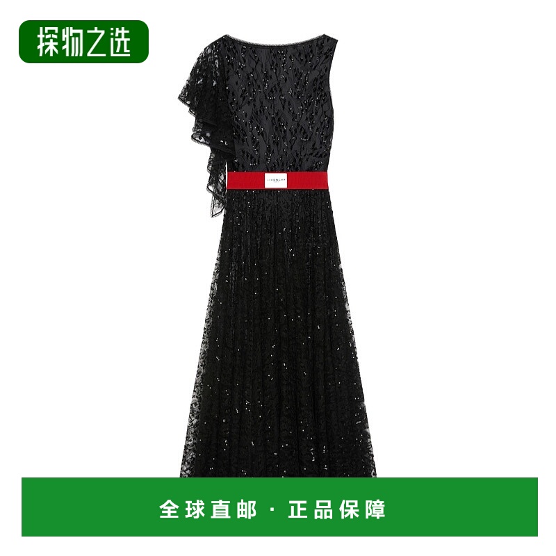 香港直邮Givenchy 亮片蕾丝不对称连衣裙 BW22H6202G纪梵希