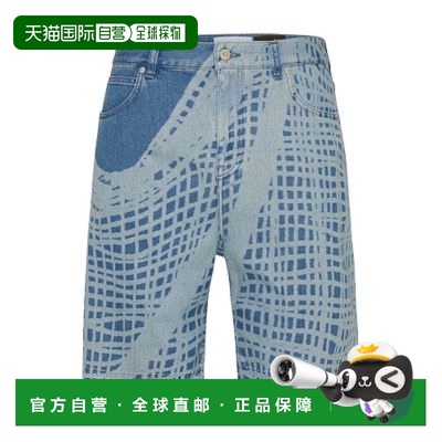 自营1h可退 欧洲直邮LOEWE/罗意威 印花牛仔棉质短裤休闲运动显瘦