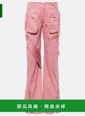 1h可退 香港直邮Blumarine 蓝色情人 女士 低腰直筒工装牛仔裤 00