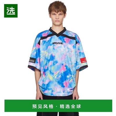 1h可退 香港直邮Martine Rose 男士 蓝色 Printed Rugby T 恤 197
