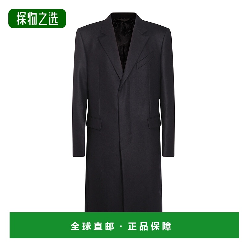 1h可退 香港直邮Givenchy 纪梵希 男士 深蓝羊毛大衣 BMC08B15PF4