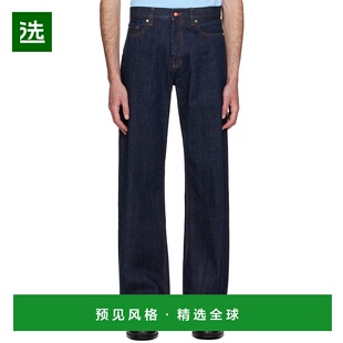 1h可退 香港直邮Casablanca 男士 海军蓝 Laurel Selvedge 牛仔裤