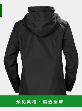 欧洲直邮Helly Hansen 女士黑色涤纶亚丁雨衣夹克