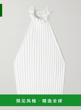 香港直邮Alaïa 女士 短款罗纹针织上衣 AA9H1347K107B000BLANC