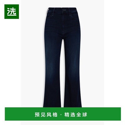 1h可退 香港直邮mother denim 女士 Hustler Sneak 卷边高腰阔腿