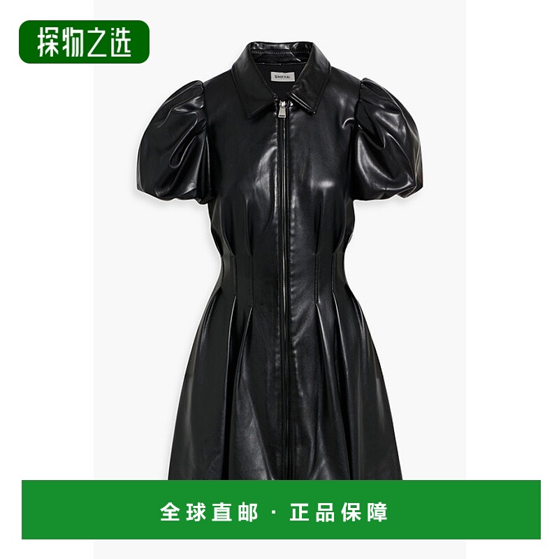 香港直邮Simkhai 女士 Callista 褶裥迷你连衣裙 1241073VBLACK