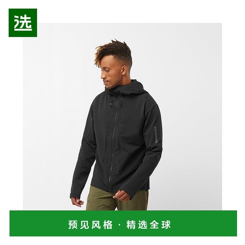 欧洲直邮Salomon萨洛蒙 OUTPEAK SOFTSHELL系列男士深黑色聚外套