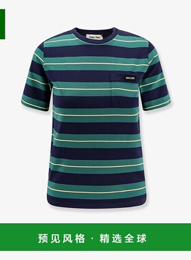 1h可退 香港直邮Miu Miu 缪缪 女士 条纹棉质针织T恤 MJN537SOOO1