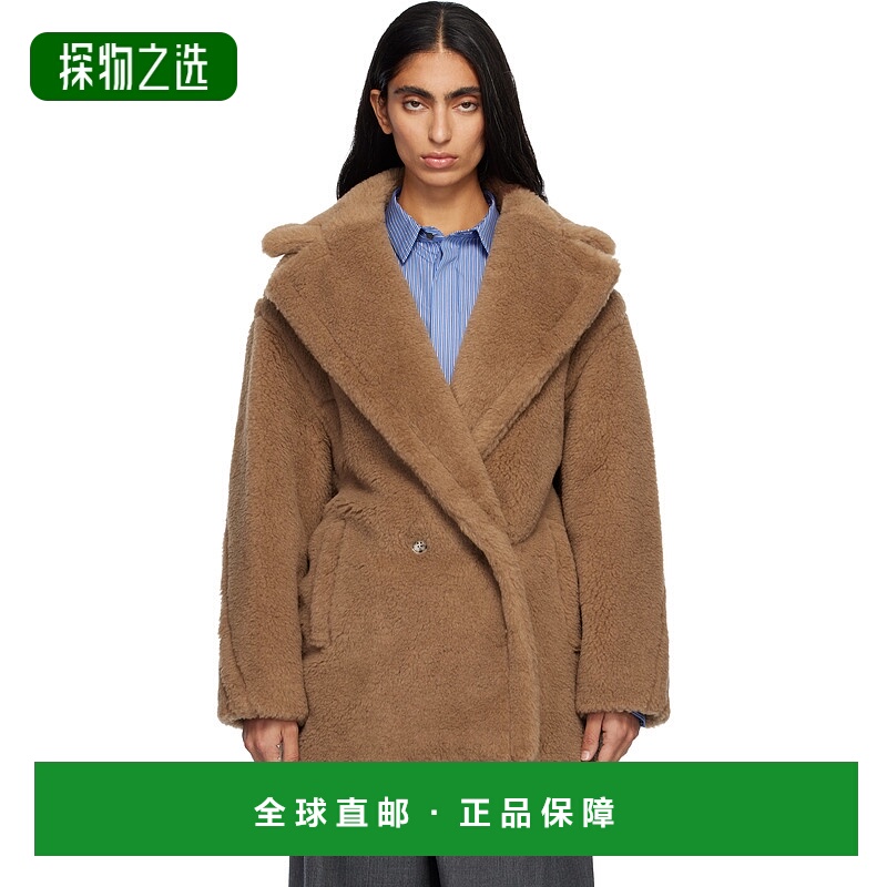 香港直邮MaxMara 麦斯玛拉 女士 黄褐色 Dramma 大衣 2521086022