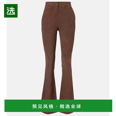 1h可退 香港直邮VERONICA BEARD 女士 Gracie 高腰绒面革喇叭长裤