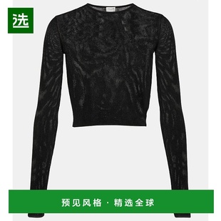 圣罗兰 Laurent 女士 罗纹针织短款 1h可退 上衣 香港直邮Saint