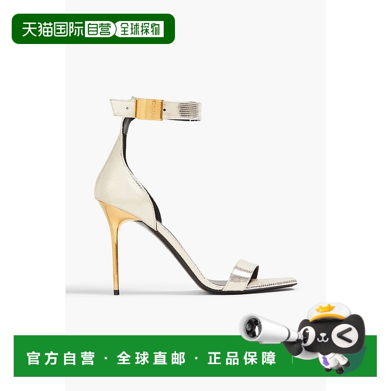 1h可退 香港直邮Balmain 巴尔曼 女士 蜥蜴质感皮质凉鞋 YN1UH742