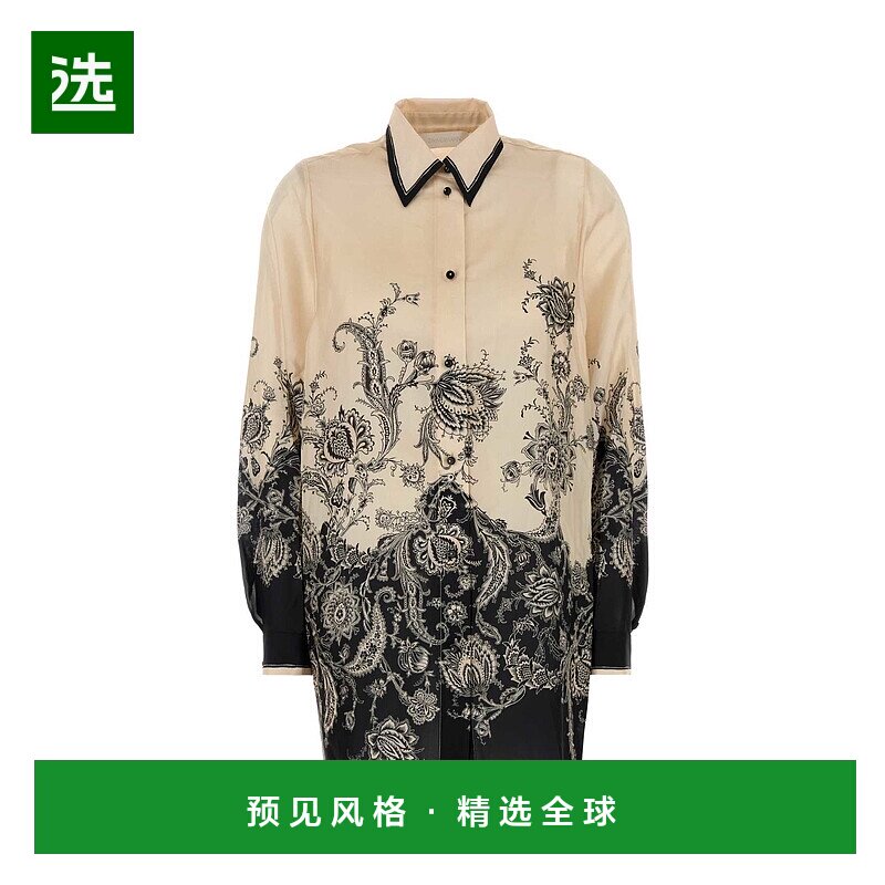 香港直邮ZIMMERMANN 女士 RHIANNON 印花真丝衬衫 9923TSS251CRMB