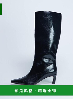 潮奢 Topshop 女士 Tanya 尖头及膝靴子(黑色)长筒靴女靴