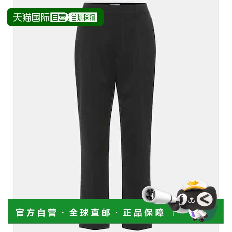 1h可退 香港直邮Prada 普拉达 女士 直筒羊毛裤子 black黑色 舒适