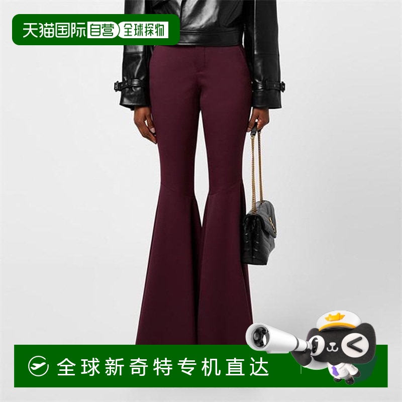 1h可退 香港直邮Saint Laurent 圣罗兰 女士 喇叭裤子 red红色 舒