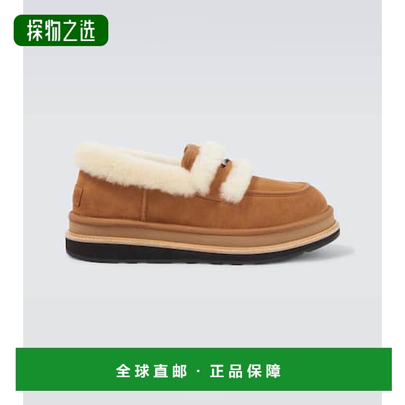 香港直邮Sacai 男士 x UGG 绒面革毛羊皮乐福鞋 beige米色 舒适时