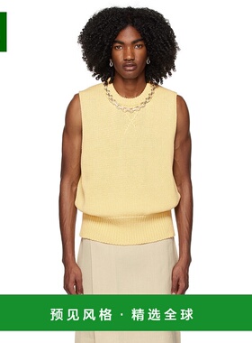 1h可退 香港直邮Jil Sander 吉尔·桑达 男士 黄色圆领马甲 J22FB