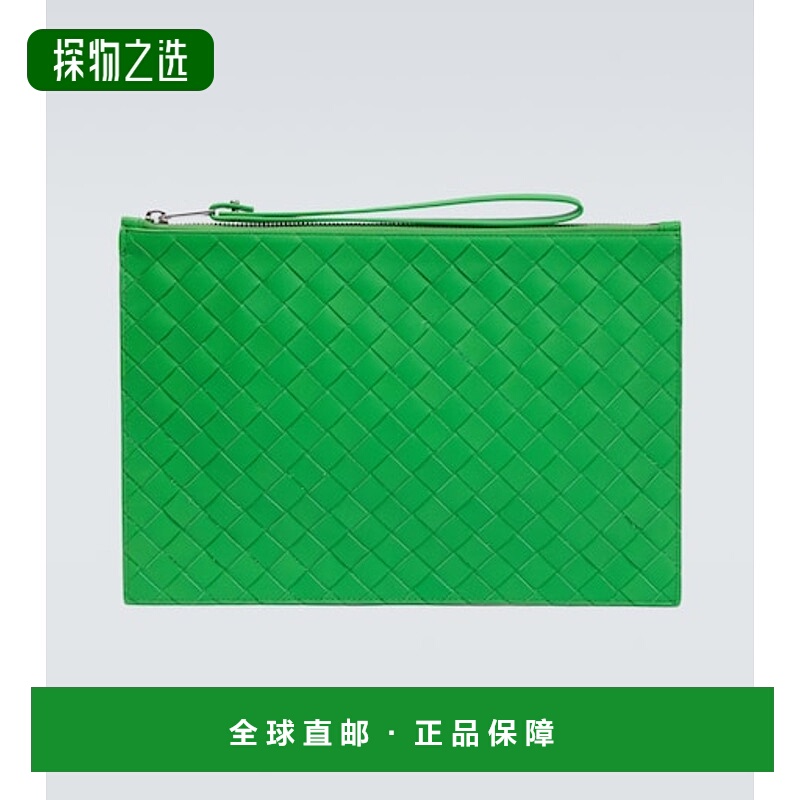 1h可退 香港直邮Bottega Veneta 葆蝶家 男士 编织大号皮革手包
