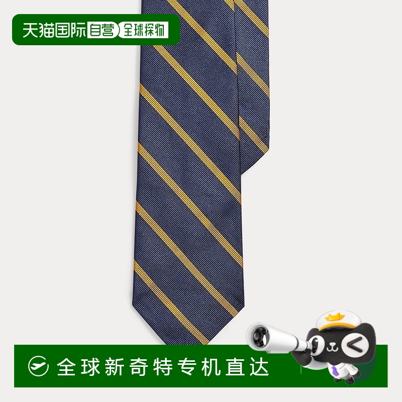 欧洲直邮RALPH LAUREN拉夫劳伦Polo条纹真丝领带