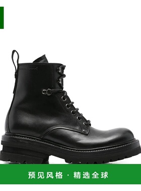 1h可退 香港直邮premiata 男士 ELBA 皮质迷彩靴子 32337NERO