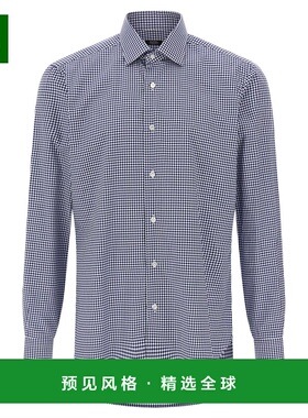 香港直邮BARBA 男士衬衫 I1U12P0150095U0002 AW2025 蓝色 Vichy