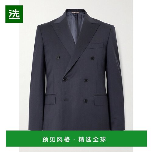 1h可退 香港直邮Canali 康钠丽 男士 130s 双排扣超羊毛西装外套