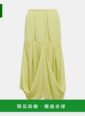 1h可退 香港直邮The Row 女士 Olwen 垂褶真丝中长半身裙