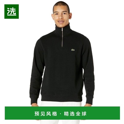 1h可退 【美国直邮】Lacoste长袖实心1 4拉链运动卫衣 100 纯棉