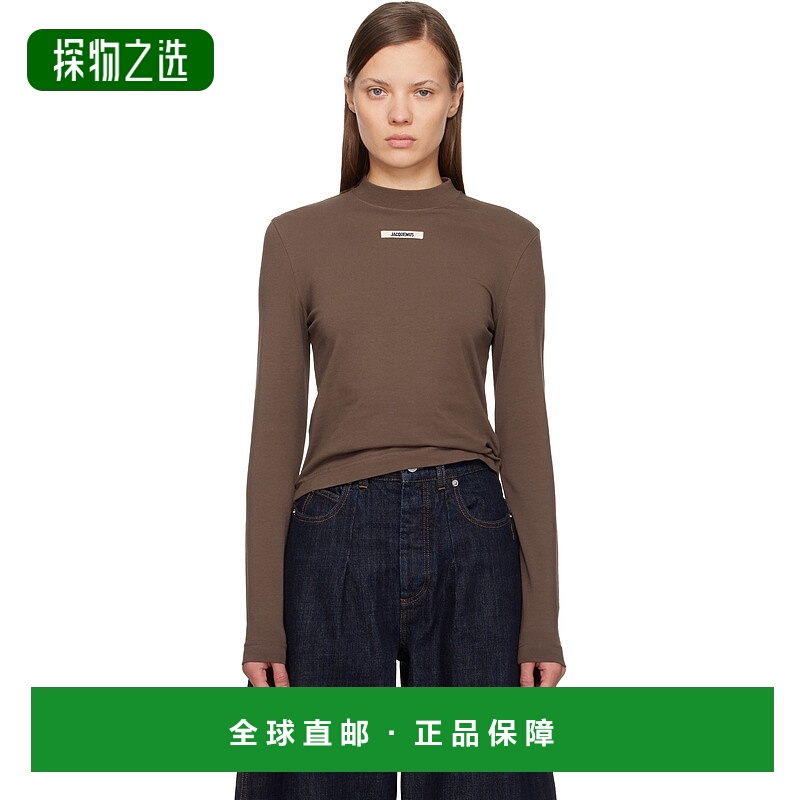 香港直邮Jacquemus 女士 棕色 The Gros Grain 长袖 T 恤 24ETSW0