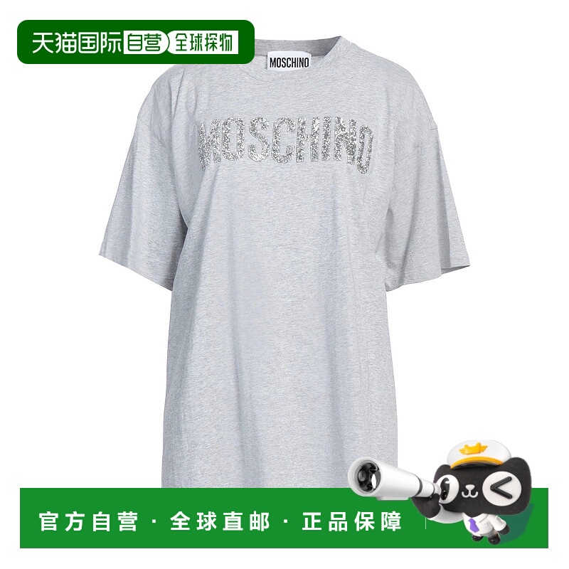 1h可退 香港直邮Moschino 莫斯奇诺 女士 T恤 grey灰色 舒适时尚