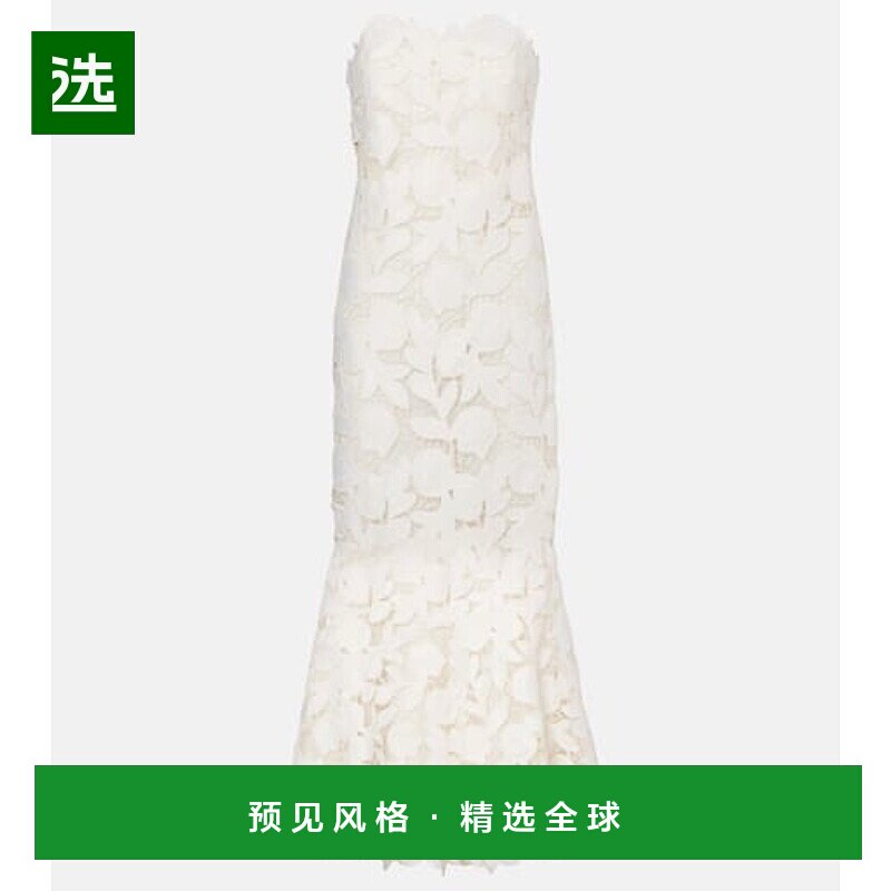 香港直邮Simkhai 女士 Valetta 刺绣中长连衣裙 white白色 舒适时