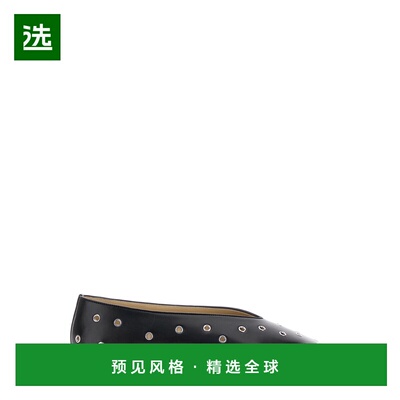 1h可退 香港直邮Le Monde Beryl 女士 'Regency' 黑色孔眼皮质平