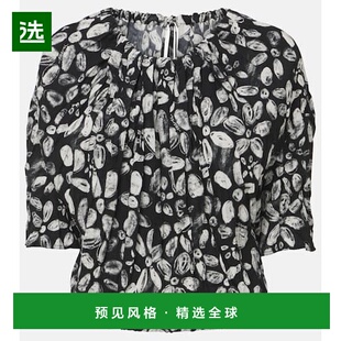 1h可退 香港直邮Marni 玛尼 女士 印花衫 black黑色 舒适时尚