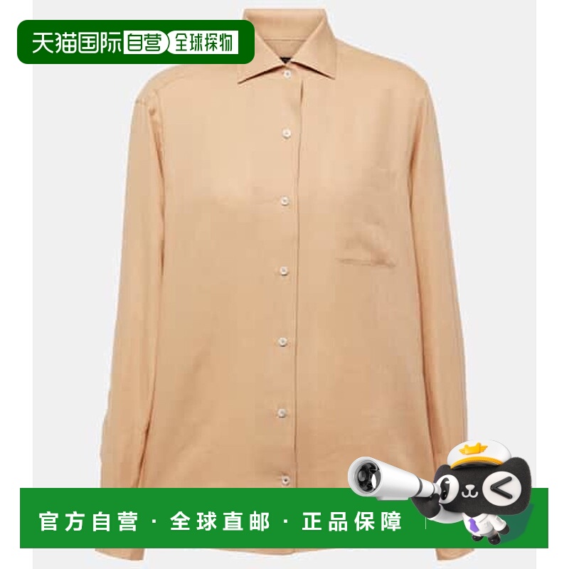 1h可退 香港直邮Loro Piana 诺悠翩雅 女士 Neo André 亚麻衬衫