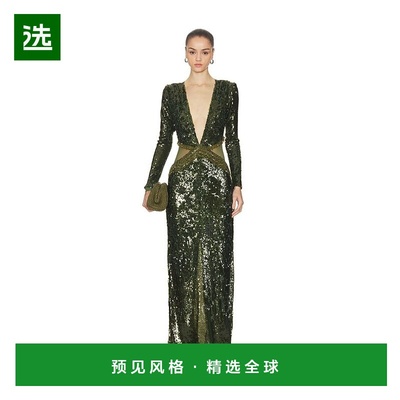 1h可退 香港直邮PATBO 女士 Bossa 珠片礼服 VEL32702 green绿色