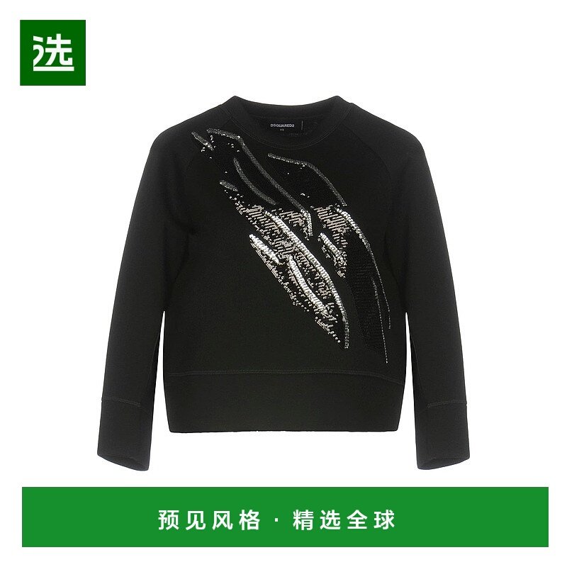1h可退 香港直邮Dsquared2 二次方 女士 卫衣 black黑色 舒适时尚