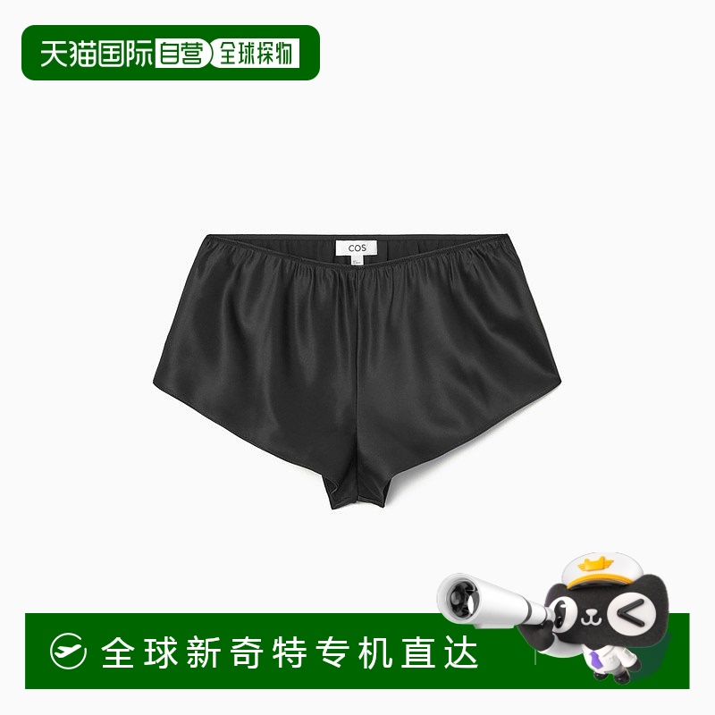欧洲直邮COS 女士黑色真丝短裤新款