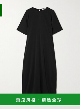 1h可退 香港直邮ST.AGNI 女士 双绉长款连衣裙 W25906BLKBlack