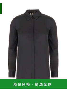 1h可退 香港直邮Elisabetta Franchi 女士 黑色弹力真丝衫 CA0441