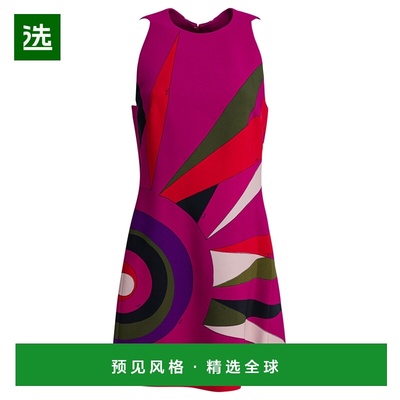 1h可退 香港直邮Emilio Pucci 璞琪 女士 粉色粘胶纤维混纺连衣裙