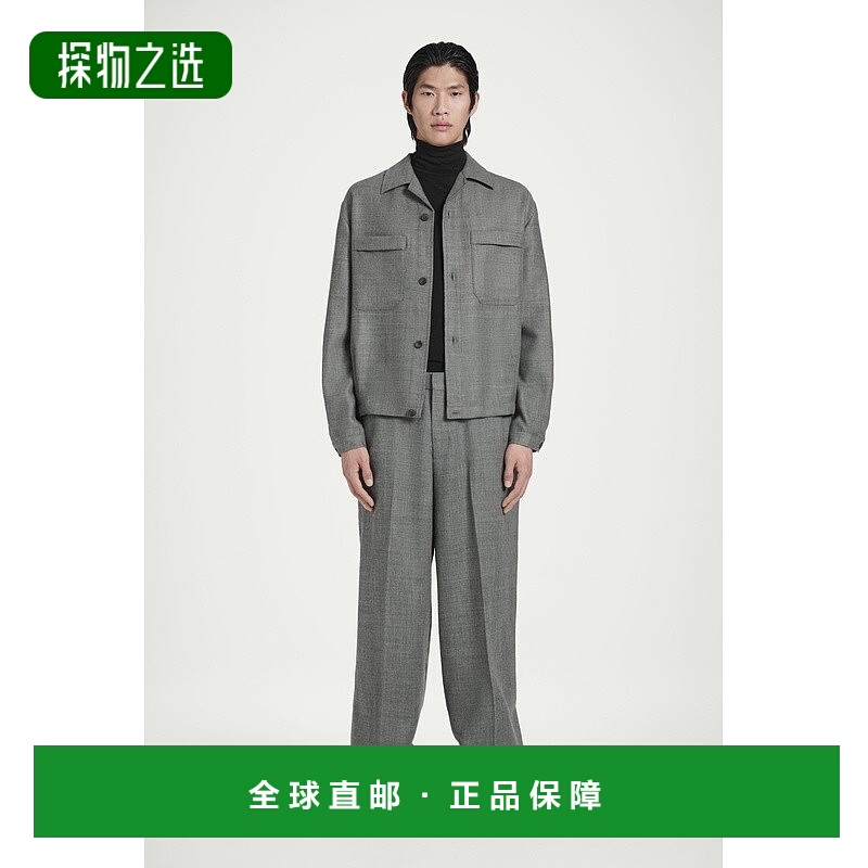 欧洲直邮COS 男士灰色羊毛运动裤新款